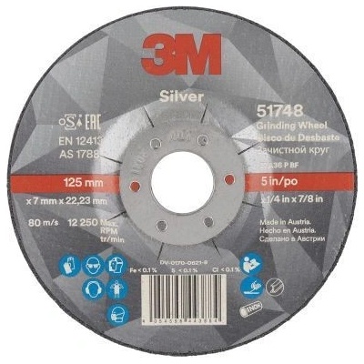 3M Silver brusný kotouč T27 125 x 7 mm 51748