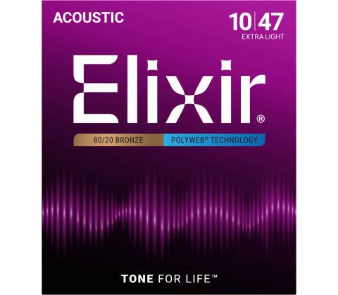 Elixir 010-047 Polyweb 80/20 Bronze Extra Light 11000