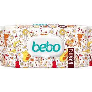 Bebo влажни кърпи с екстракт от лайка капак - 72 броя