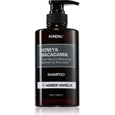 KUNDAL Honey & Macadamia Amber Vanilla prírodný šampón pre suché a poškodené vlasy 500 ml