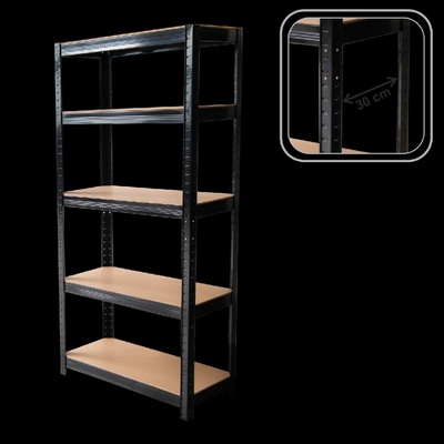 Chomik Regál 180 x 90 x 30 cm 5 polic čierny 7361