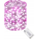 SPRINGOS LED reťaz Nano Duo 10 m 100 LED 3x AA biela ružová