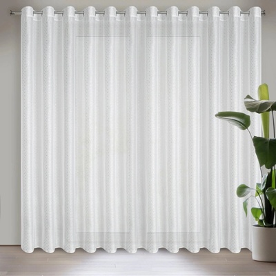 EUROFIRANY ZÁCLONA NA KRÚŽKOCH SIBEL 300 CM X 250 CM BIELA
