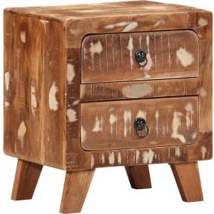 vidaXL Нощно шкафче 40x32x46 cm Масивна дървесина Възстановена (4104513)