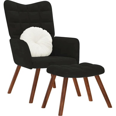 vidaXL 4016827 Relaxační s taburetkou černé sametové
