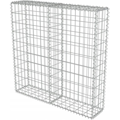 zahrada-XL Gabionová zeď s kryty z pozinkované oceli 100 x 20 x 100 cm