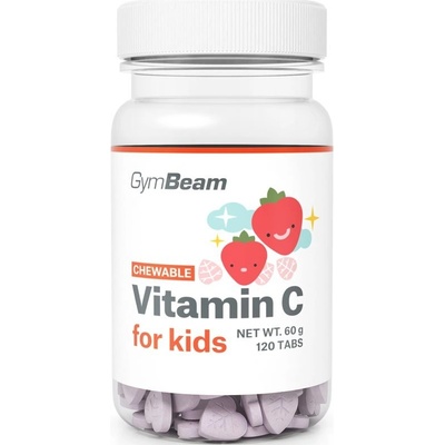 GymBeam Vitamin C for Kids tablety s vitamínom C príchuť Strawberry 60 g