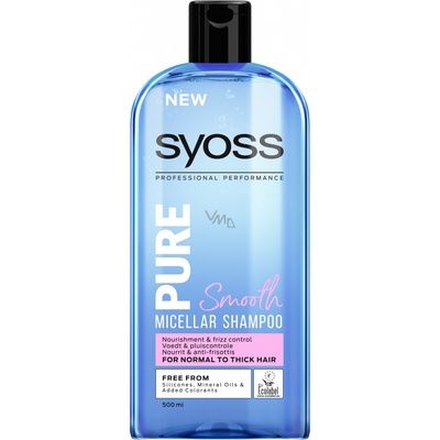 Syoss Pure Smooth šampón pre normálne až hrubé vlasy 500 ml