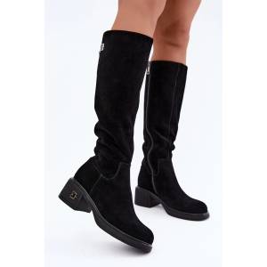 Step in style Дамски боти с ток модел 231601 Step in style цвят черен