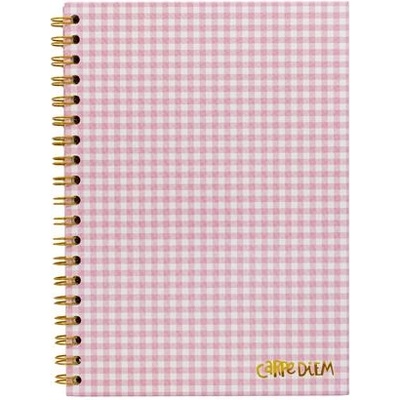 Pukka Pad Спирална тетрадка, B5, с подвързия, 80 страници, FSC, PUKKA PAD "Carpe Diem", розово каре 9377-CD (9377-CD)