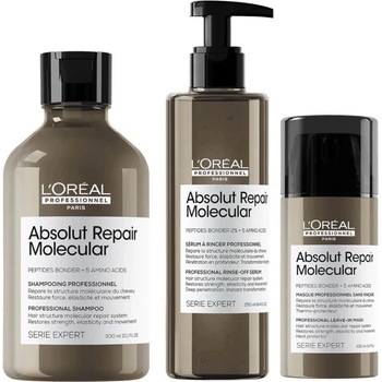 Image 1 of L'Oréal L'Oréal Professionnel Absolut Repair Molecular Комплект - Шампоан, Маска без отмиване и Серум, 300 + 100 + 250 ml