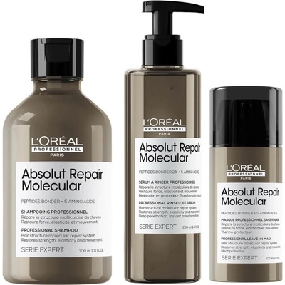 L'Oréal L'Oréal Professionnel Absolut Repair Molecular Комплект - Шампоан, Маска без отмиване и Серум, 300 + 100 + 250 ml