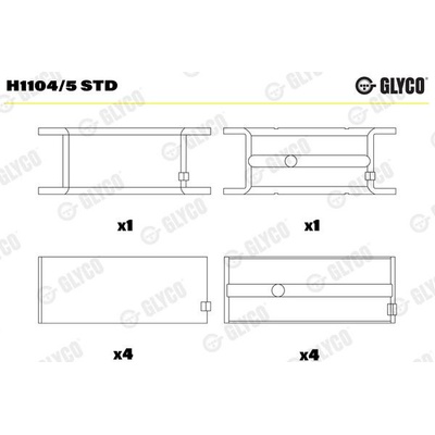 Ložiska klikové hřídele GLYCO H1104/5 STD - sada