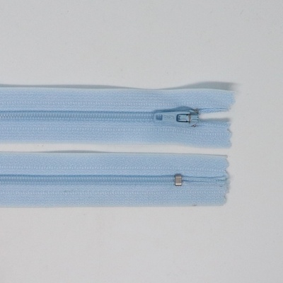 Spirálový zip, šíře 3 mm, délka 30 cm, světle modrá