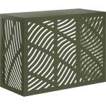 vidaXL Покритие за климатик Маслиненозелено 110 x 50 x 80 cm Стомана (8014111)