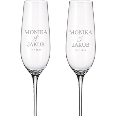 Dekorant Svadobné poháre na šampanské SIMPLE 2 x 270 ml