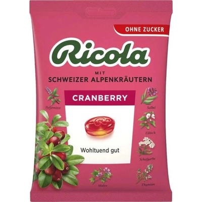 Ricola Bonbóny Bylinné Brusinky bez cukru 75 g