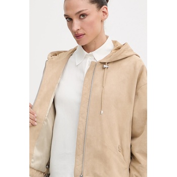 BOSS Велурено яке boss в бежово преходен модел с уголемена кройка 50543211 (50543211)
