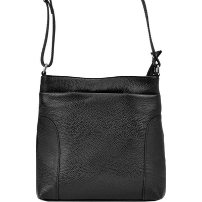 Patrizia Piu dámská středně velká kožená crossbody kabelka 417 černá
