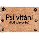 Home Elements Rohožka s textem Psi vítáni hnědý 40 x 60 cm