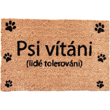 Home Elements Rohožka s textem Psi vítáni hnědý 40 x 60 cm
