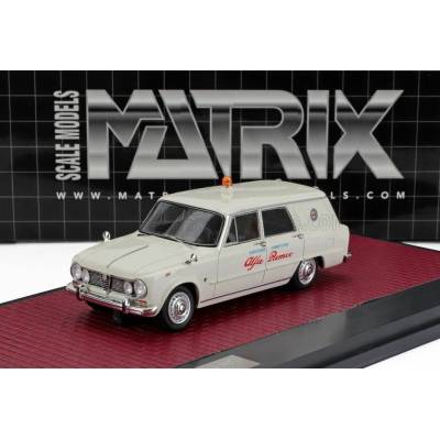MATRIX SCALE MODELS ALFA ROMEO GIULIA SW STATION WAGON ALFA ROMEO ASSISTANCE COMPETITION 1967 WHITE 1:43