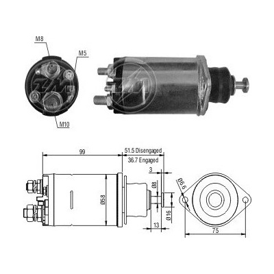 Spínač startéru 10479604 Delco 10457055