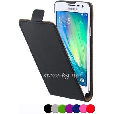 Samsung Galaxy A3 A300F Флип Кожен Калъф + Протектор