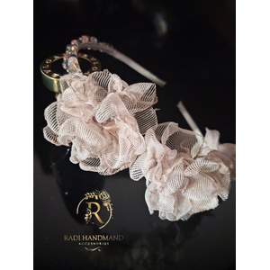 Radi handmade Диадема с лилави цветя, кристали и ягодов кварц (992)