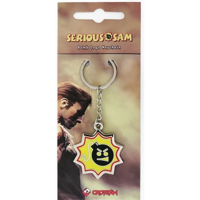 Prívesok na kľúče Serious Sam kovová Bomb Logo