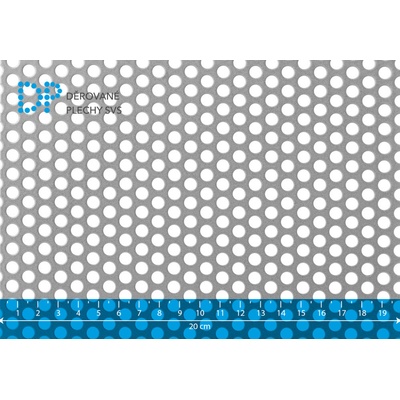 Děrovaný plech ocelový Rv 6-9 (tl. 2,00 x 1000 x 2000 mm), jakost DC01