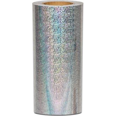 Univerzální hologramová samolepící fólie na metry motiv 8 kolečka - šíře 30cm - stříbrná