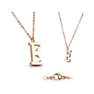 Šperky4U Zlacený ocelový řetízek s přívěškem iniciála OPD0231-E