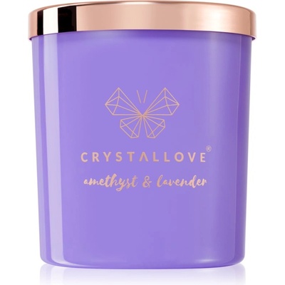 CRYSTALLOVE Crystalized Scented Candle Amethyst & Lavender ароматна свещ 220 гр
