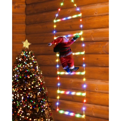 Geemoo LED Santa Claus na žebříku 0,75 m, 8 režimů, časovač a paměť SPQ-31V-200