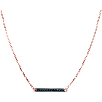 SAVICKI Колие savicki: розово злато, черни диаманти