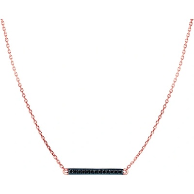 SAVICKI Колие savicki: розово злато, черни диаманти