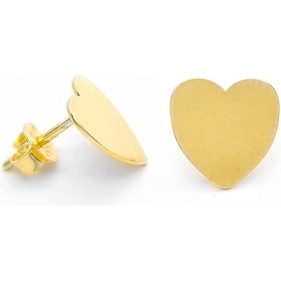 Šperk Holíč Žlté náušnice srdiečko s povrchovou úpravou N31-1