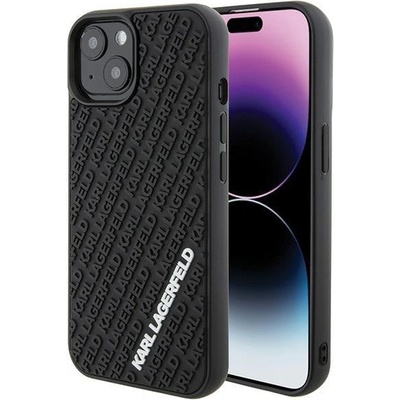 KARL LAGERFELD Кейс Karl Lagerfeld 3D Rubber Multi Logo за iPhone 15, черен (KXG0073515)