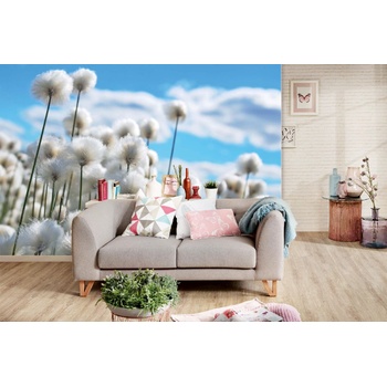 DIMEX ART s. r. o Самозалепваща се флизелинова фототапета цъфтящи памук 375 x 250 см