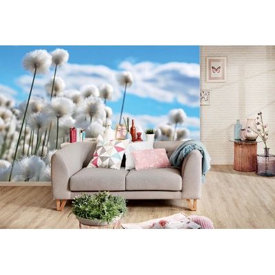 DIMEX ART Самозалепваща се флизелинова фототапета цъфтящи памук 375 x 250 см