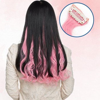Barevné příčesky do vlasů růžové