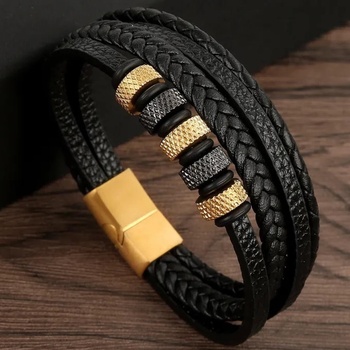 HARAHU Мъжки гривна gi-33326 - Черен / Златен kp33326 (gi-33326)