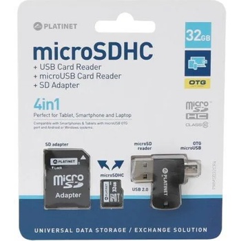 Platinet microSDHC 4in1 32GB C6 PMMSD32CR4