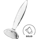 Satisfyer Sparkling Crystal - стъклено дилдо с релеф - прозрачно - desirel