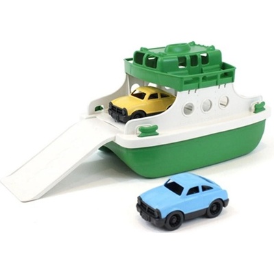 Green Toys Trajekt s auty zeleno bílý