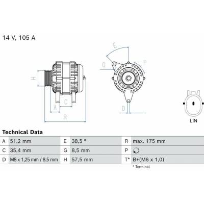 Alternátor BOSCH 0 986 086 650