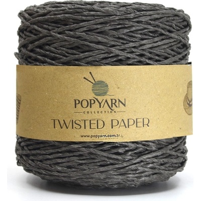 POPYARN Papírová příze Twisted paperr B511 - černá, 250g 255m