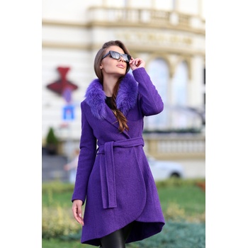 Image 1 of Radek's Collection Дамско палто с колан във виолетов цвят 12310-706