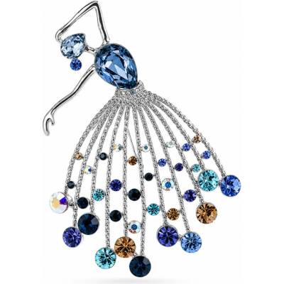 Éternelle Brož Swarovski Elements Dorotheé B8192-8LXT1801B Modrá